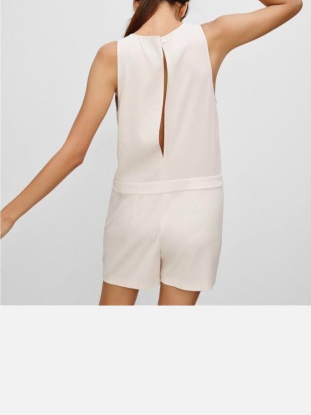 BABATON-Ozzy Sleeveless Light Cream Romper with Back Keyhole Sz 2